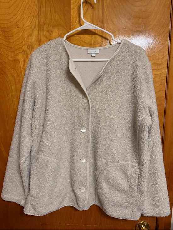 Pure Jill Sweaters - Cozy Cream Bouclé Button-Front Cardigan